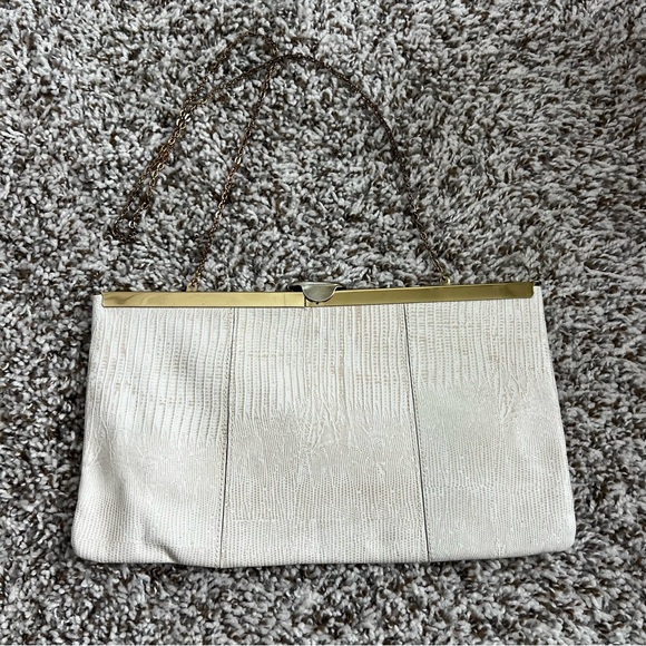 Etra Handbags - Vintage Etra White Lizard-Embossed Leather Purse